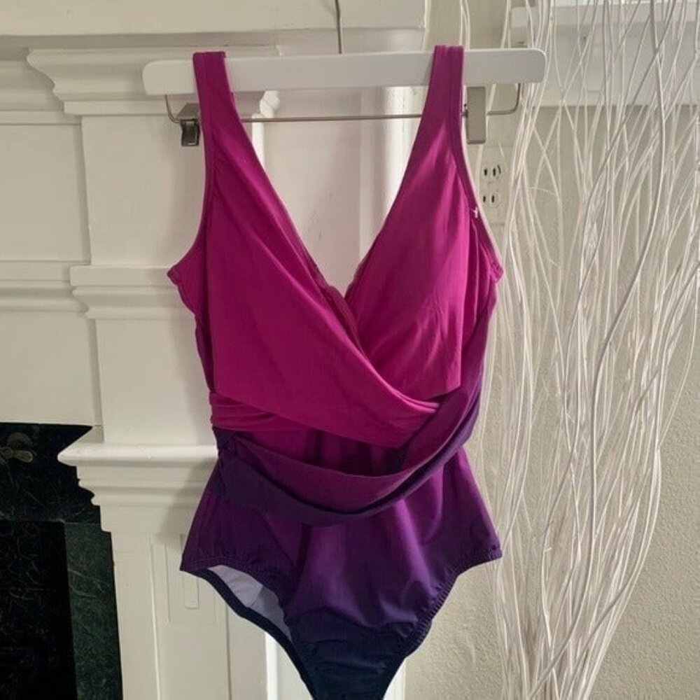 Lands' End Purple and Blue Swimsuit - Picture 5 of 6